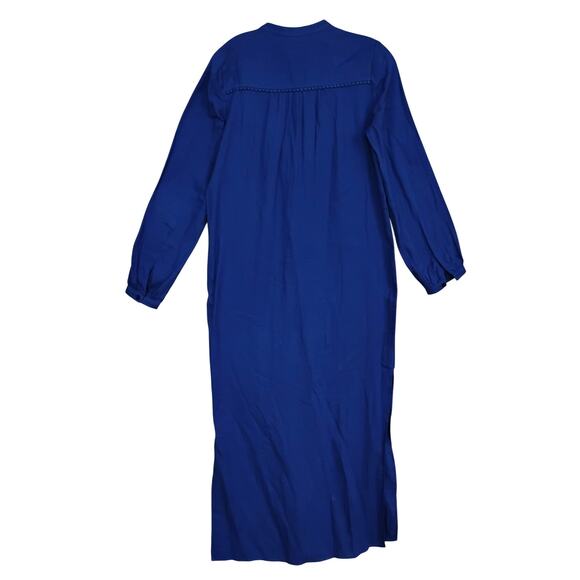 Roller Rabbit Maxi Kaftan Dress Size Small Blue Long Sleeve Pullover Embroidered - Picture 7 of 9